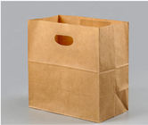 Recyclable Kraft Paper Bags With Handles Offset Printing Simple Design