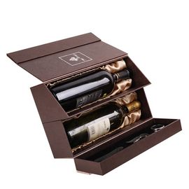 2 Bottle Custom Wine Boxes Cardboard Three - Dimensional Cut Beautiful Corner Design