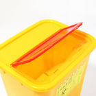 Yellow Swing Lid Needle Disposal Medical Sharps Box High capacity plastic square collection box